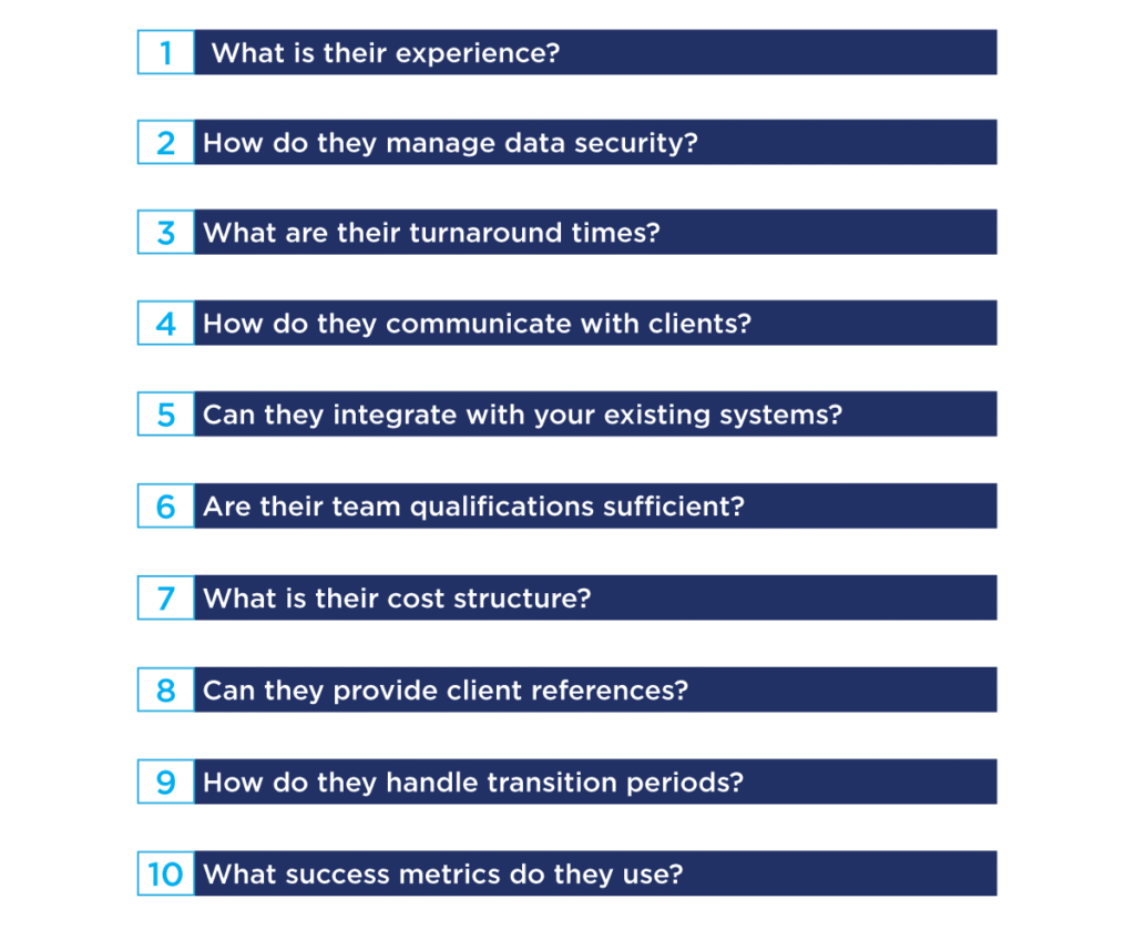 Top 10 questions before outsourcing accounting