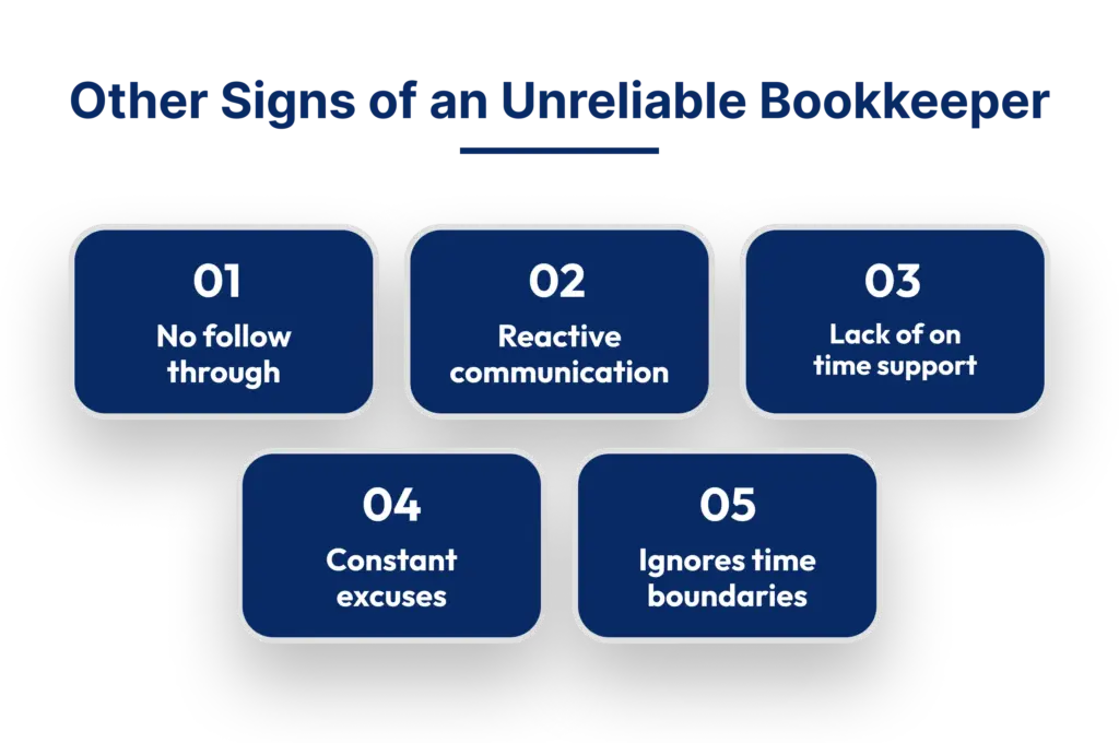 Other Signs of an unreliable bookkeeper