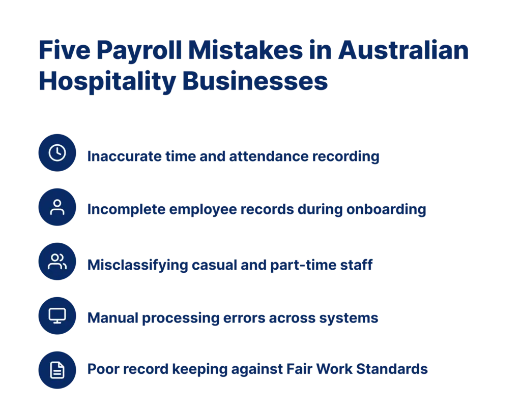 5 Payroll Mistakes in Australian Hospitality Businesses
